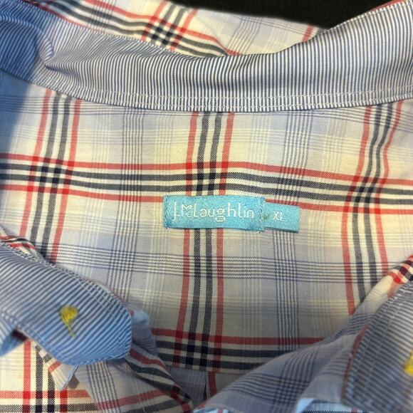 J. McLaughlin Men’s XL Button Down Shirt Plaid Long Sleeve Classic Cotton - Picture 5 of 5